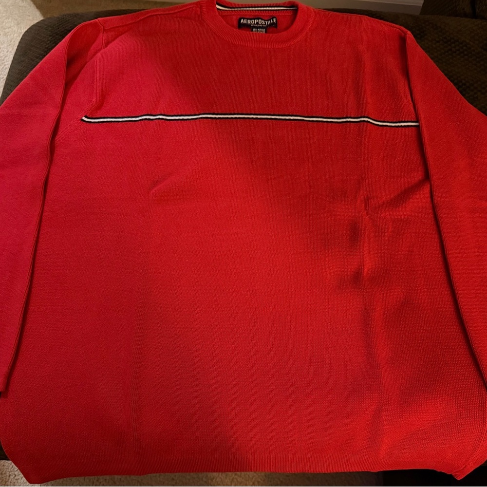 Aeropostale vintage red sweater with stripe